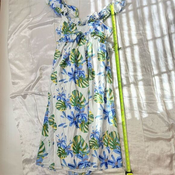 Sugarlips Women's Floral Ruffle Back Tie Midi Dress Size M - Picture 6 of 8